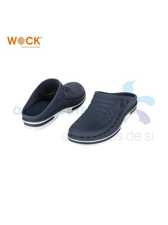 WOCK CLOG 03 -  BRANCO E AZUL MARINHO