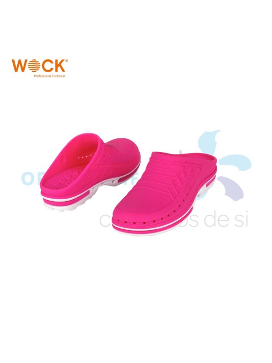 WOCK CLOG 09 -  BRANCO E FÚCSIA