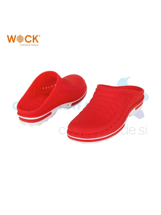 WOCK CLOG 17 -  BRANCO E VERMELHO
